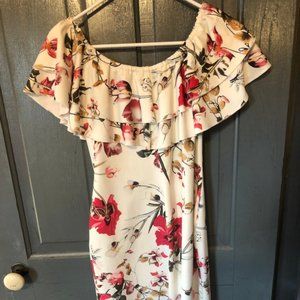 Off-the-shoulder printed dress